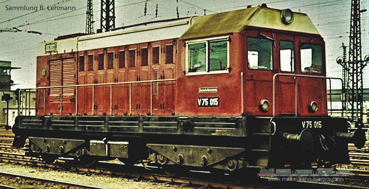 Piko 52425, EAN 4015615524250: Diesel locomotive series V 75 of the DR, era III, with sound