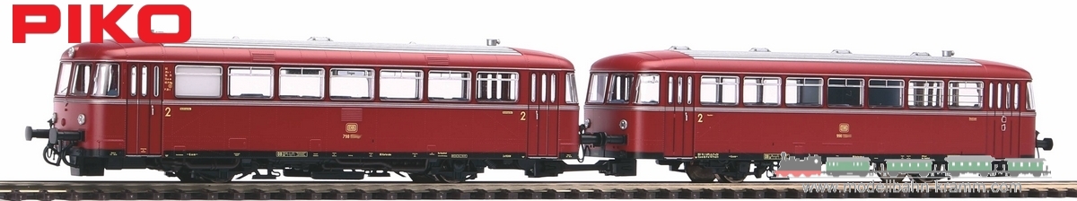 Piko 52737, EAN 4015615527374: H0 DC analog Schienenbus 798 + Steuerwagen 998.6 DB