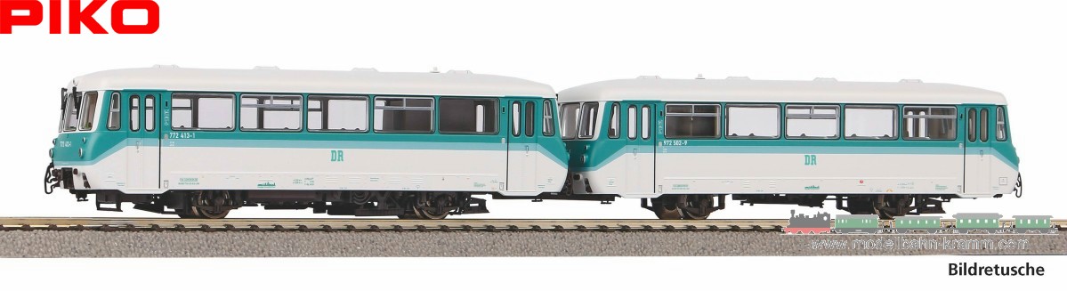 Piko 52898, EAN 4015615528982: H0 AC Sound Dieseltriebwagen BR 772 + Steuerwagen DR VI