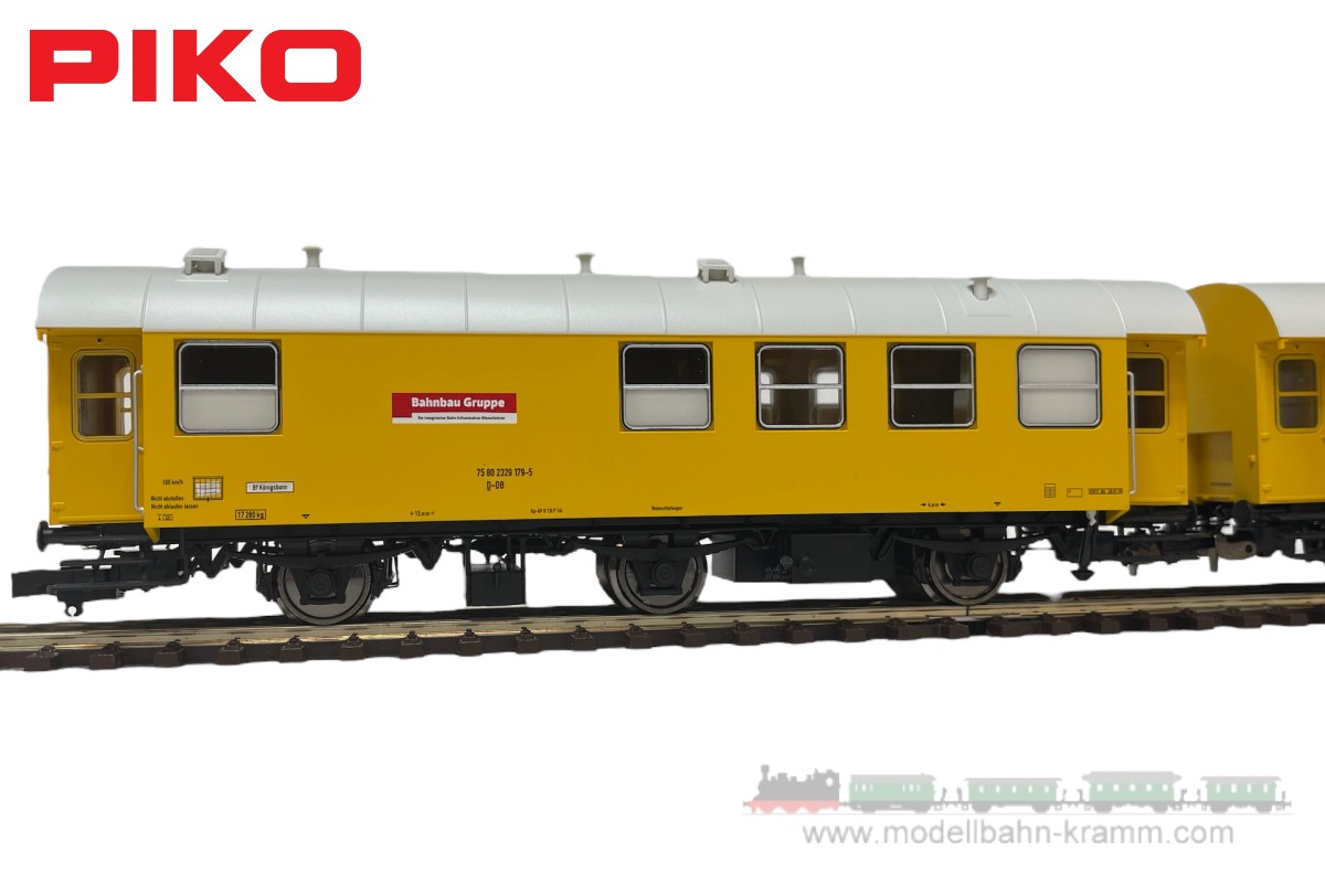 Piko 55918, EAN 4015615559184: H0 DC Sound 2er Set Wohn-/Werkstattwagen 3yg Bahnbau DB AG VI