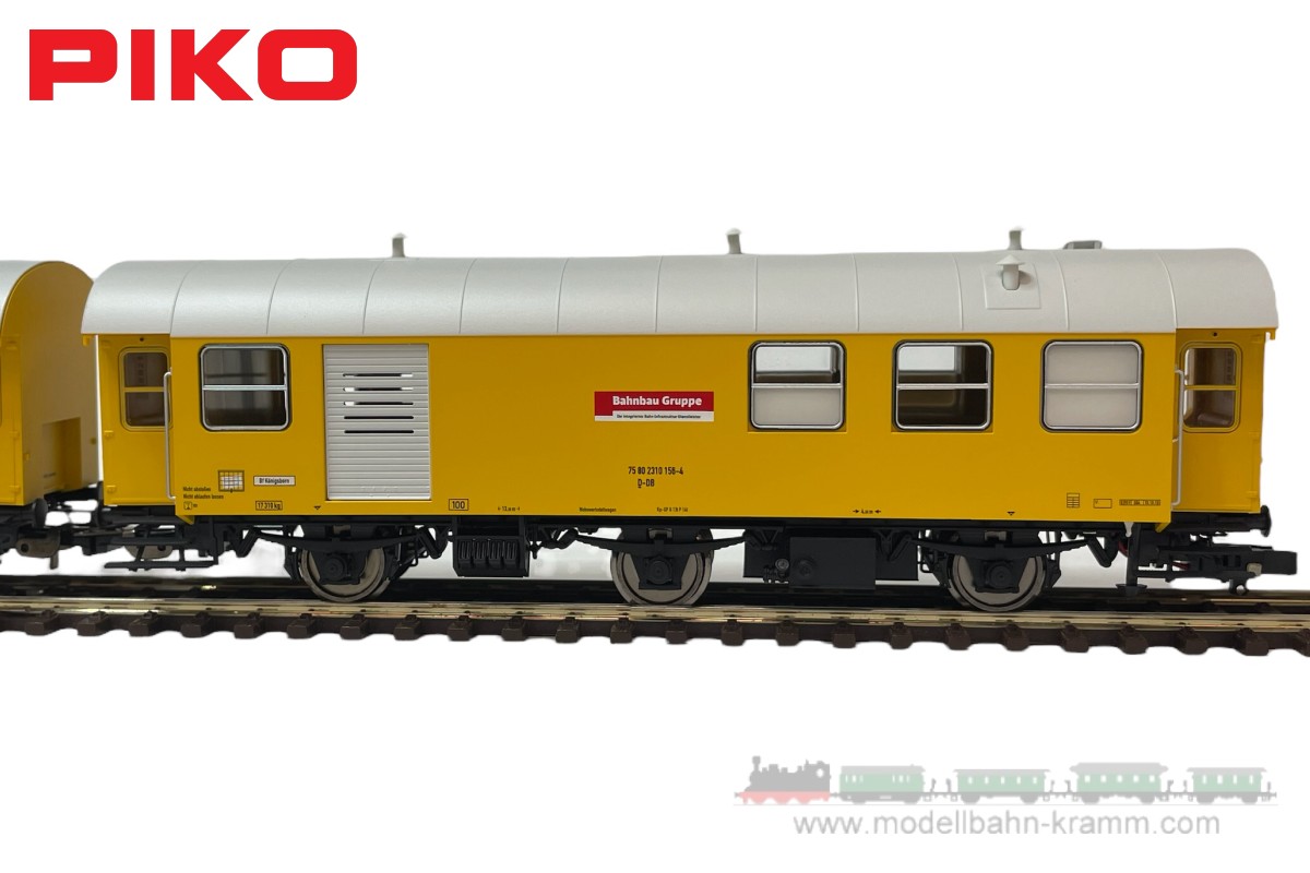 Piko 55919, EAN 4015615559191: H0 AC Sound 2er Set Wohn-/Werkstattwagen 3yg Bahnbau DB AG VI
