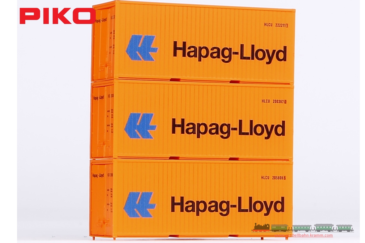 Piko 56202, EAN 4015615562023: H0 3er Set 20 Container Hapag-Lloyd