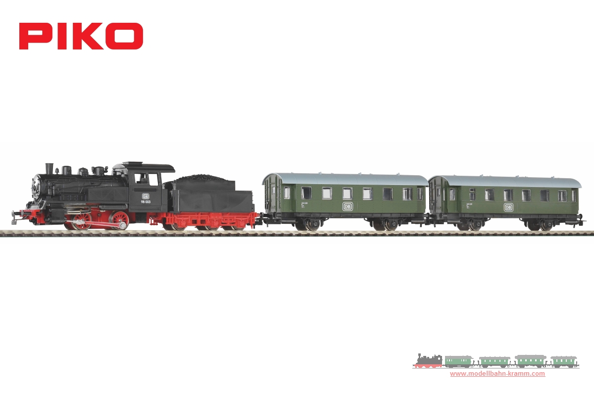 Piko 57112, EAN 4015615571124: H0 DC Start-Set mit Bettung Personenzug Dampflok mit Tender DB