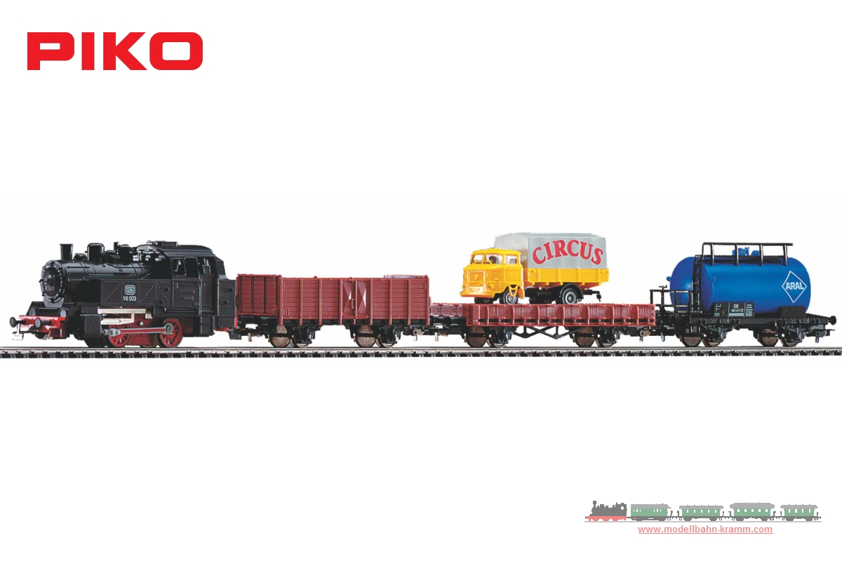 Piko 57113, EAN 4015615571131: H0 DC analog Start-Set mit Bettung Güterzug