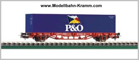 Piko 57706, EAN 4015615577065: H0 DC Containerwagen DB AG V 1x 40´ Container P&O