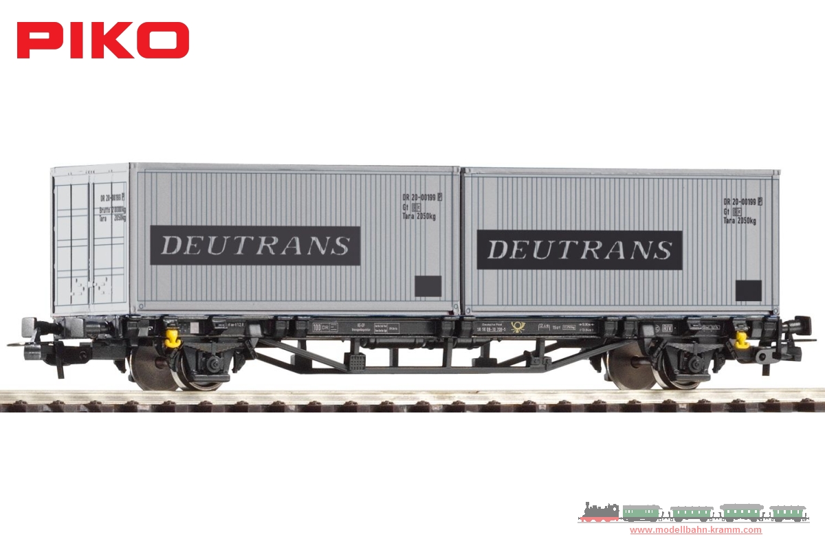 Piko 57747, EAN 4015615577478: H0 DC Containertragwagen Lgs579 DR IV Deutrans