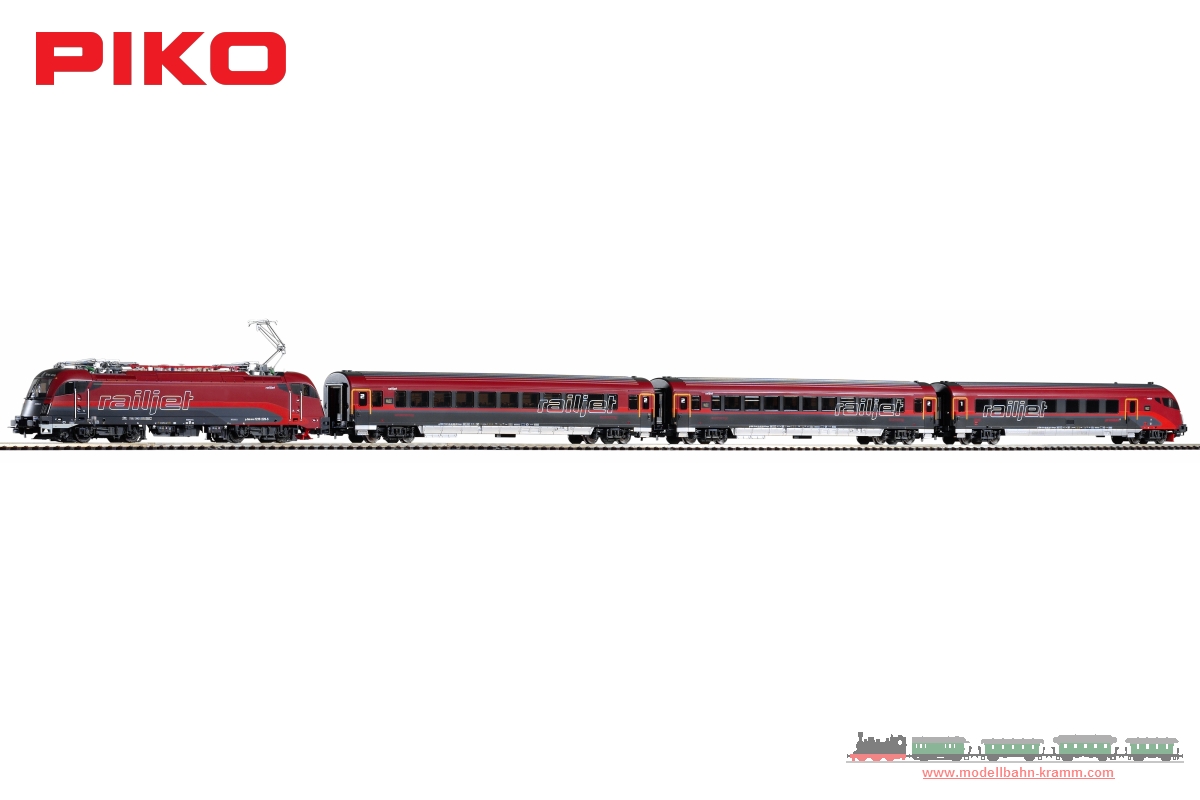 Piko 58132, EAN 4015615581321: H0 AC digital Zugset Railjet Rh 1216 + 3 Wagen ÖBB VI