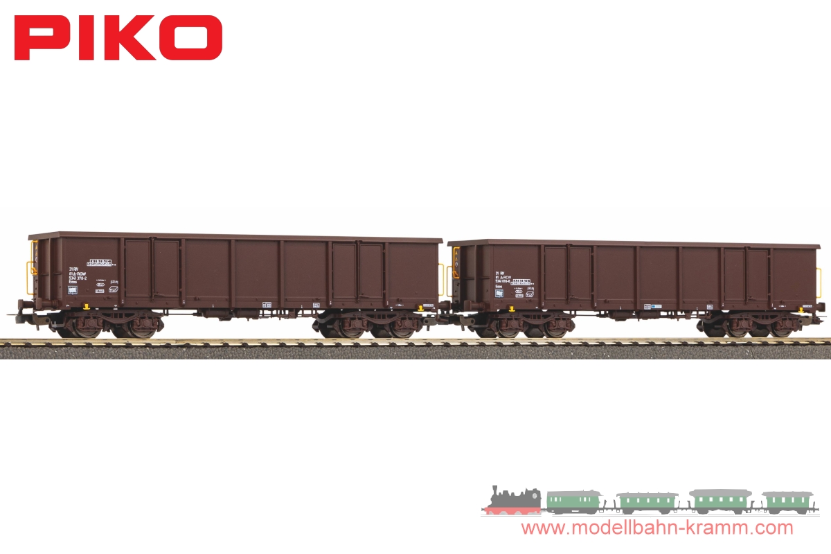 Piko 58237, EAN 4015615582373: H0 DC 2er Set Offene Güterwagen Eaos RCW VI mit Sandladung