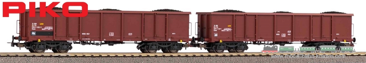 Piko 58287, EAN 4015615582878: H0 DC 2er Set off. Güterwagen Eaos FS mit Kohleladung  V