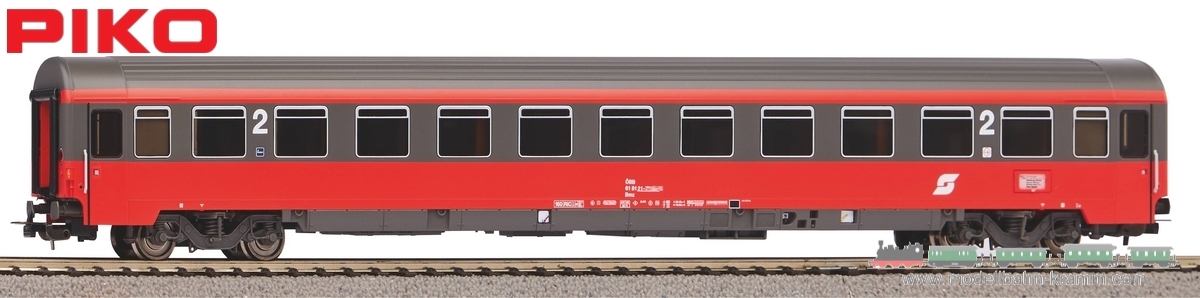 Piko 58540, EAN 4015615585404: H0 DC Schnellzugwagen Eurofima 2. Klasse ÖBB IV