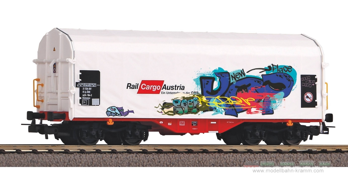Piko 58982, EAN 4015615589822: H0 DC Schiebeplanenwagen Rail Cargo Austria VI mit Graffiti
