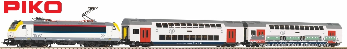 Piko 59108, EAN 4015615591085: H0 DC digital Start-Set PIKO SmartControl WLAN Set Doppelstock-Personenzug SNCB