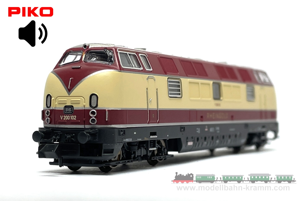 Piko 71607, EAN 2000075512826: N Sound, Diesel locomotive V 200 102, Rheingold - cream/red, era I