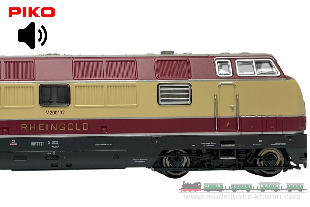 Piko 71607, EAN 2000075512826: N Sound, Diesellok V 200 102 Rheingold - creme/rot