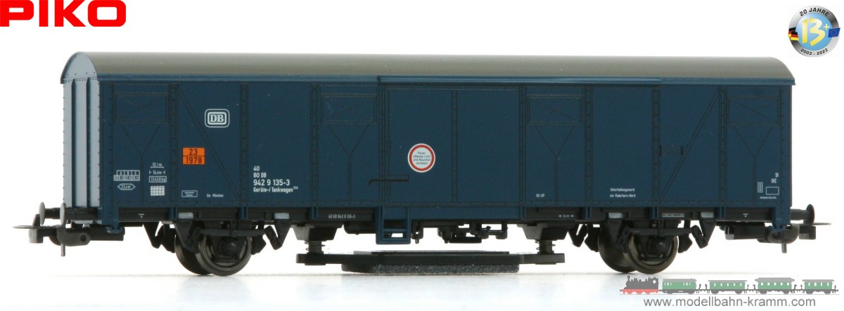 Piko 72229, EAN 2000075545510: H0 Schienenreinigungswagen, blau, DB, Ep.IV