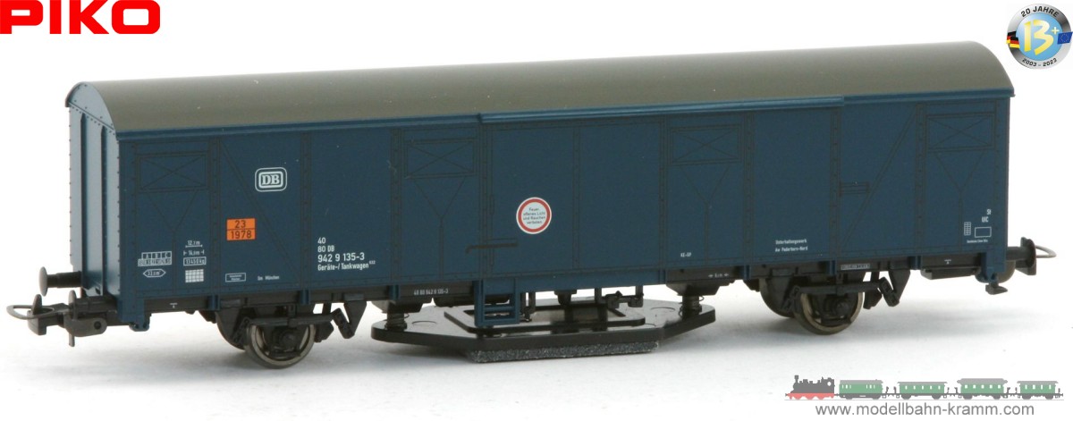 Piko 72229, EAN 2000075545510: H0 Schienenreinigungswagen, blau, DB, Ep.IV