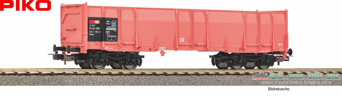 Piko 98559F4, EAN 4066601395330: H0 DC Hochbordwagen Eaos SBB
