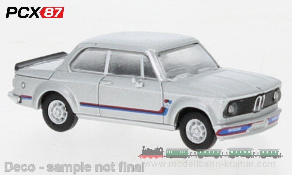 PCX87 PCX870441, EAN 4052176451380: H0/1:87 BMW 2002 turbo silber, Dekor, 1973