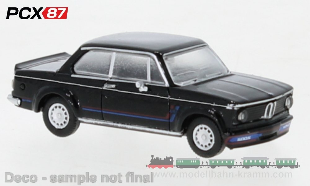 PCX87 PCX870442, EAN 4052176457832: H0/1:87 BMW 2002 turbo schwarz, Dekor, 1973