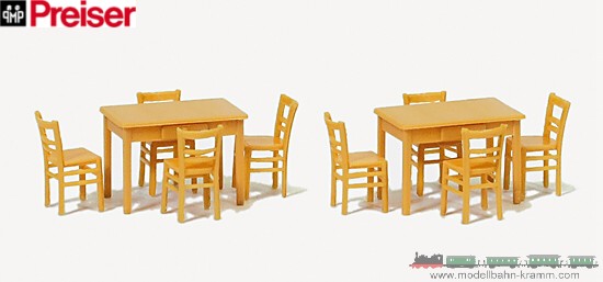 Preiser 17218, EAN 4041032172187: H0 Bausatz Tische, Stühle