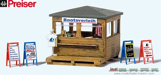 Preiser 17314, EAN 4041032173146: H0 Bausatz Kiosk mit Bootsverleih