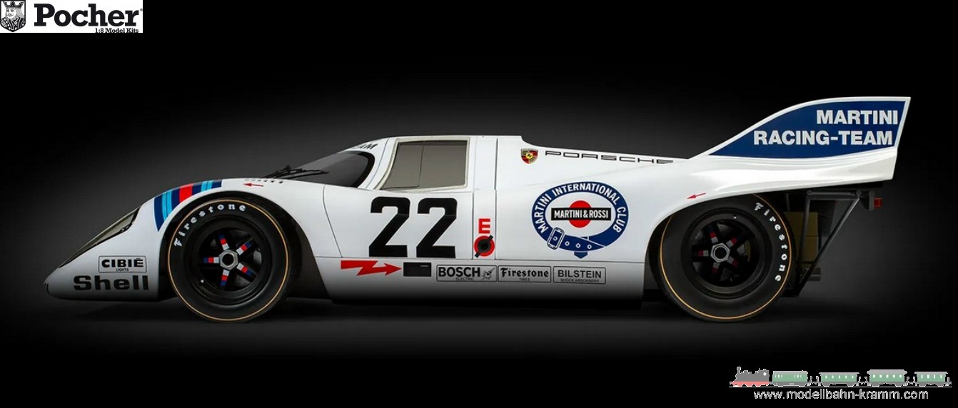 Pocher HK122, EAN 5063129038878: 1:8 Bausatz Porsche 917K MARTINI