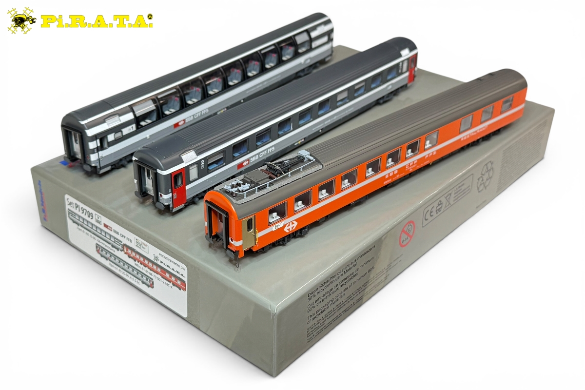 H0 Set 2, 3-teilig EC 51/56 Ticino Milano -Zürich SBB