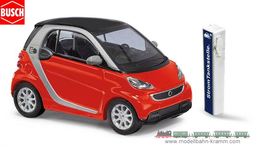 Busch-Automodelle 46226, EAN 4001738462265: H0/1:87 Smart Fortwo electric rot