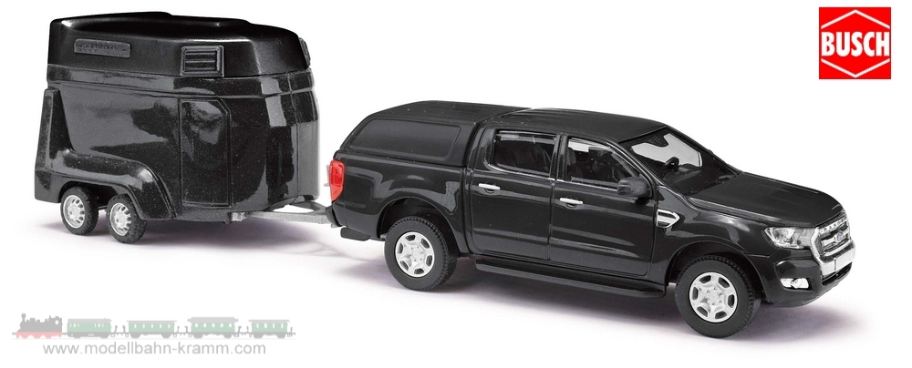 Busch-Automodelle 52814, EAN 4001738528145: Ford Ranger mit Pferdeanhänge