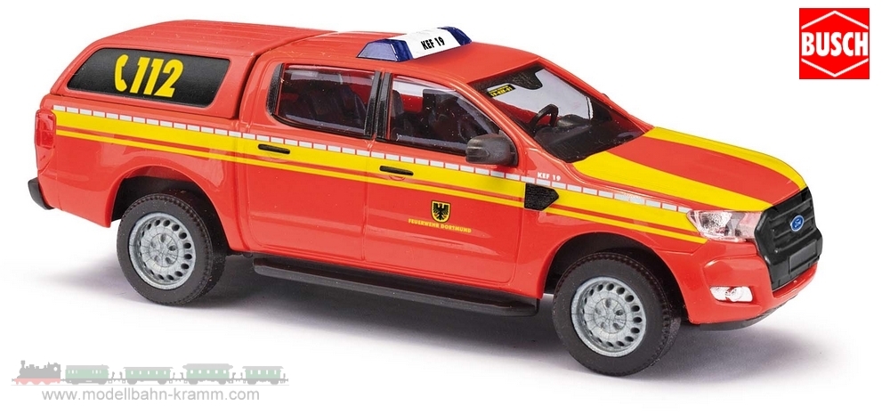 Busch-Automodelle 52821, EAN 4001738528213: 1:87 Ford Ranger Feuerwehr Dortmund