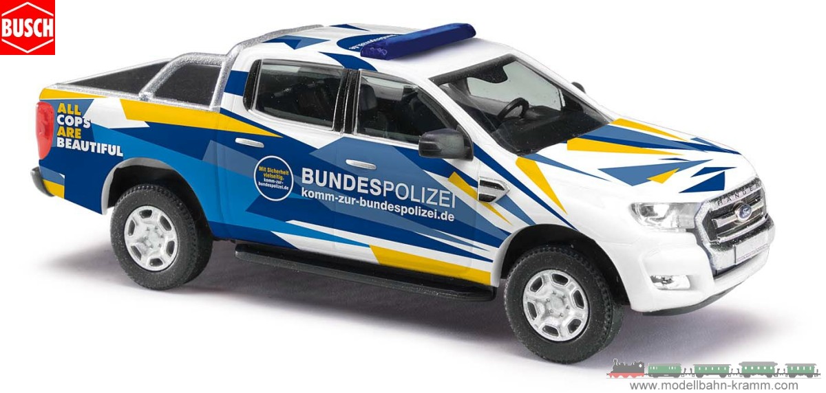 Busch-Automodelle 52822, EAN 4001738528220: H0/1:87 Ford Ranger mit Bügel, Bundespolizei