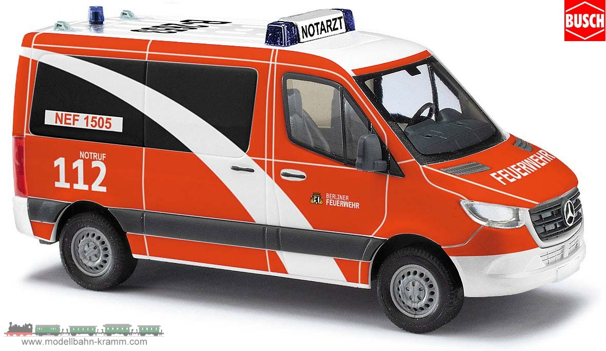 Busch-Automodelle 53459, EAN 4001738534597: H0/1:87 MB Sprinter Feuerwehr Berlin