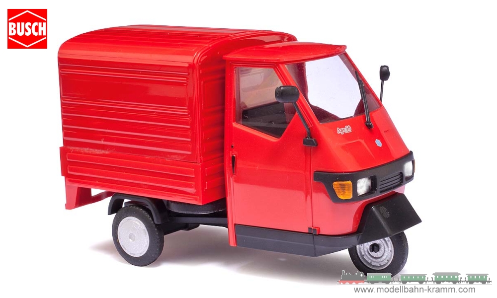 Busch-Automodelle 60052, EAN 4001738600520: Piaggio Kofferaufbau Rot
