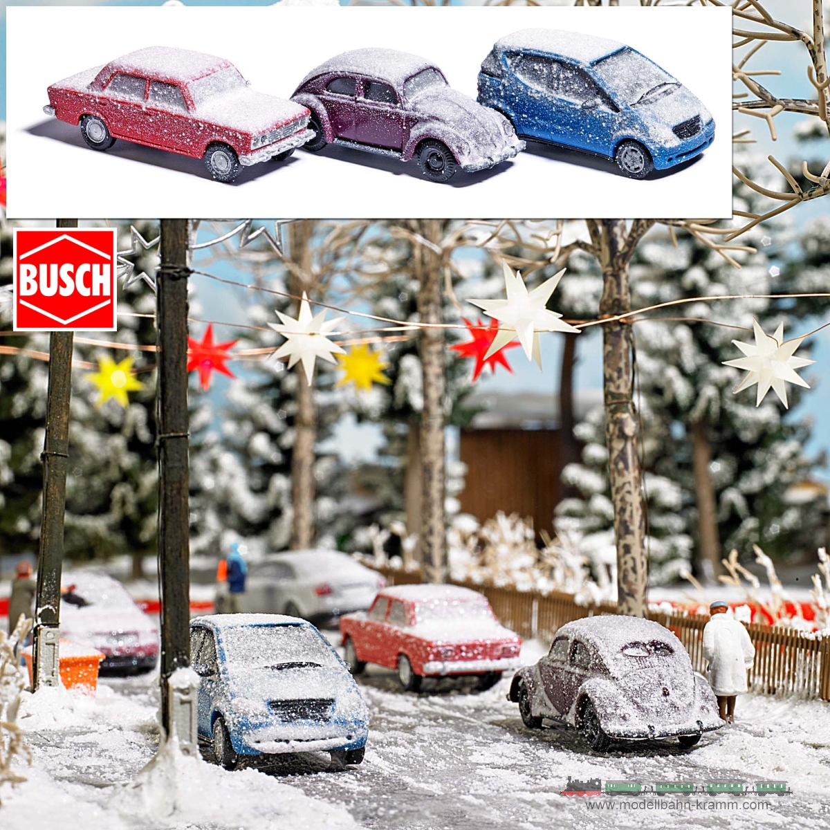 Busch-Automodelle 89010, EAN 4001738890105: 3 verschneite Autos