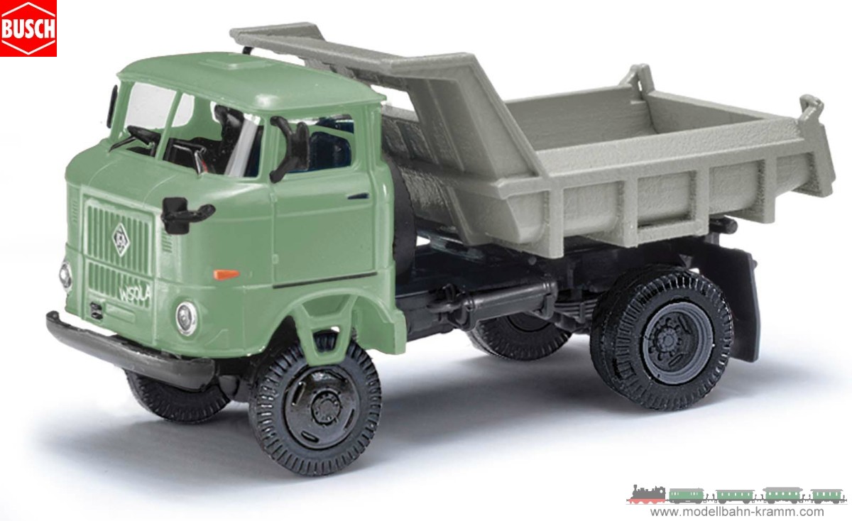 Busch-Automodelle 95282, EAN 4001738952827: 1:87 IFA W50 LA MK5 Muldenkipper, Blassgrün