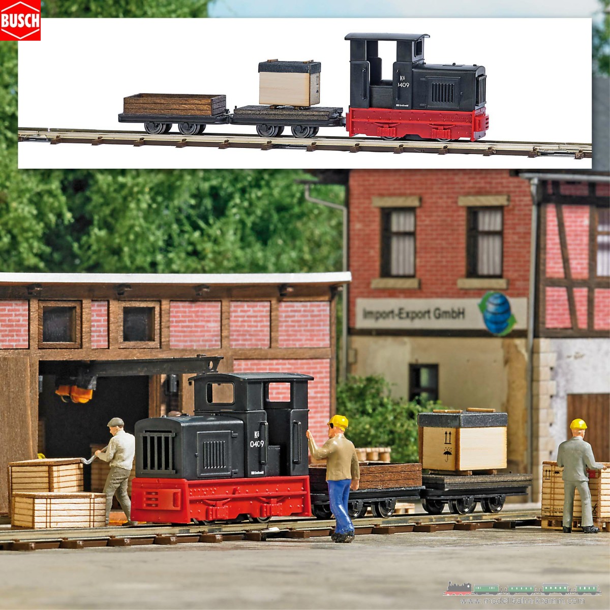 Busch-Zubehör 12016, EAN 4001738120165: H0f Feldbahn-Startset Gütertransport