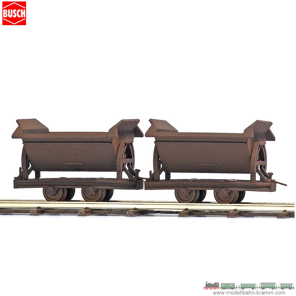 Busch-Zubehör 12215, EAN 4001738122152: H0f Zwei verrostete Kipploren - Feldbahn