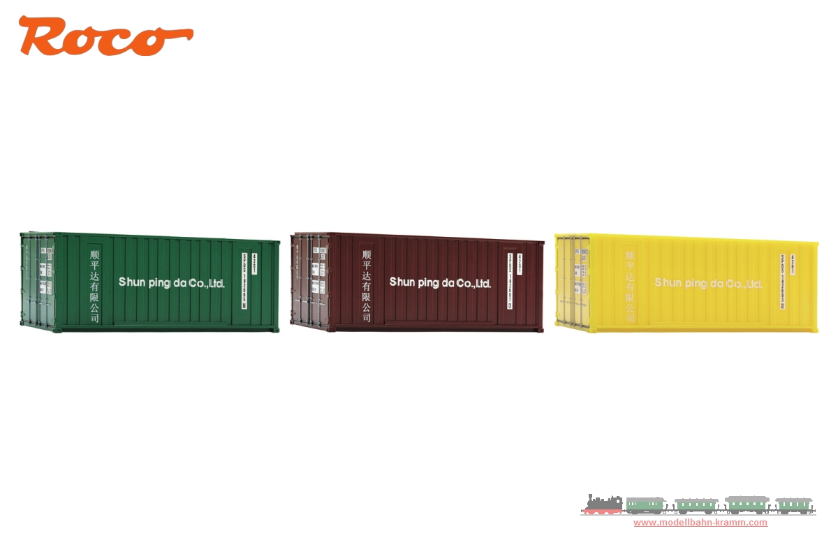 Roco 05217, EAN 9005033052171: 3-tlg. Set 20ft. Container