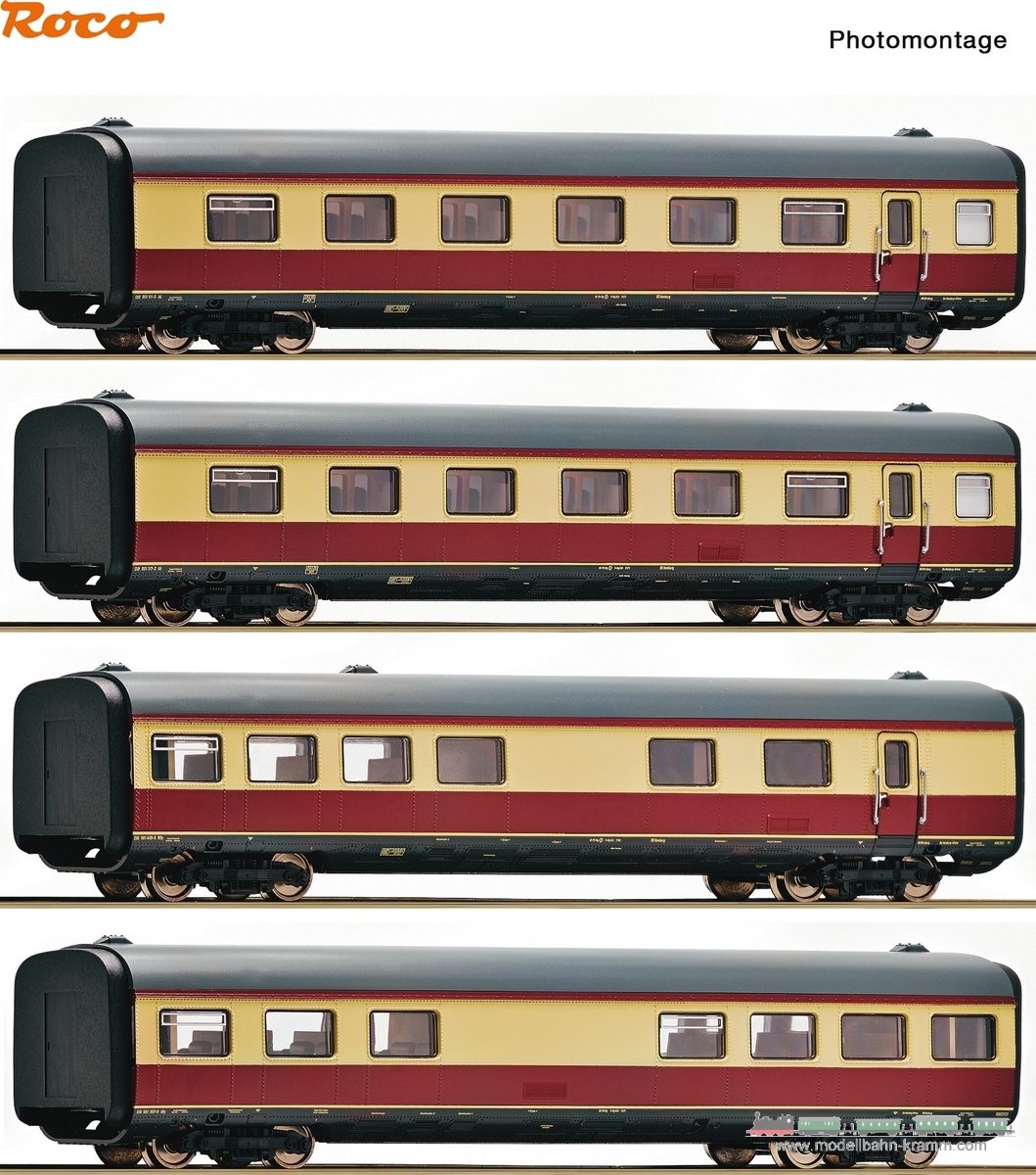 Roco 6200003, EAN 9005033061548: H0 DC 4-tlg. Set: Mittelwagen zum Gasturbinentriebzug BR 602, DB