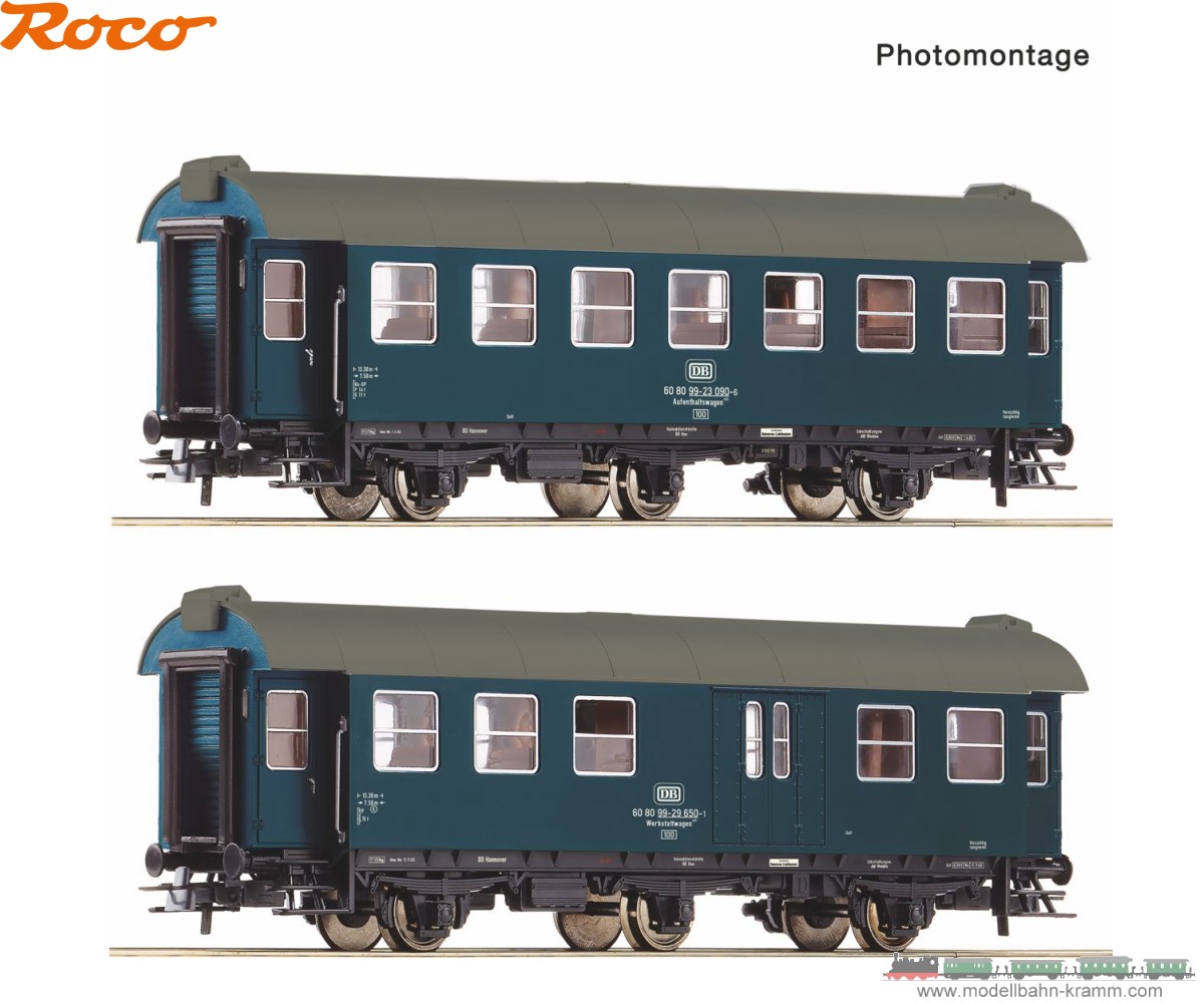 Roco 6200172, EAN 9005033077310: H0 DC 2er Set Umbauwagen als Bauzugset DB