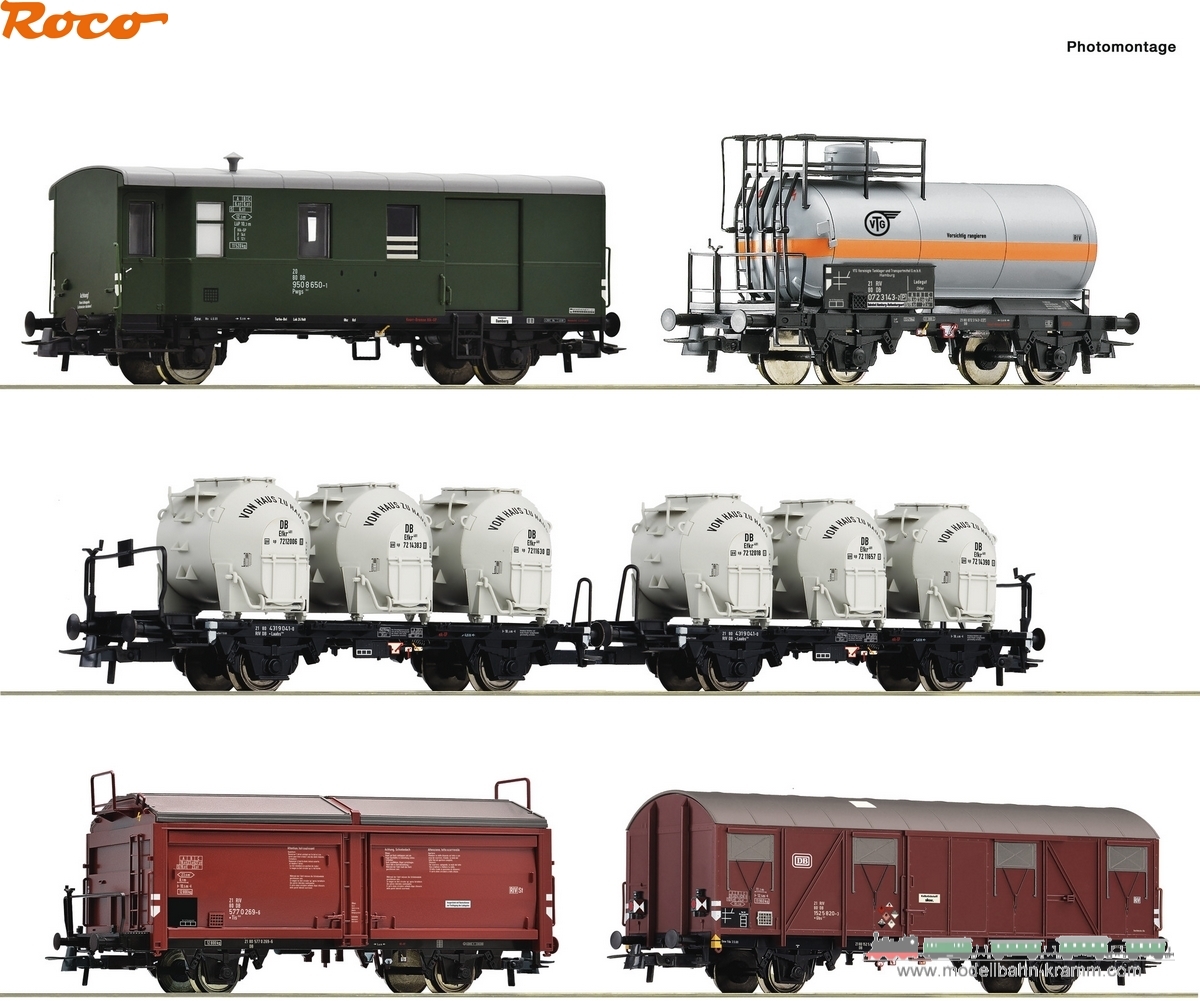 Roco 6600018, EAN 9005033061296: H0 DC 6-tlg. Set: Güterzug, DB