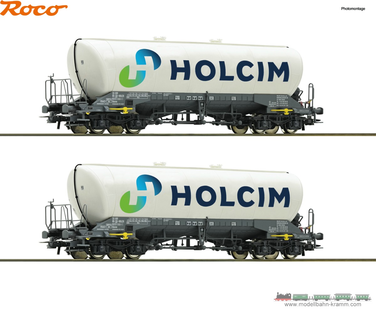 Roco 6600051, EAN 9005033063689: H0 DC 2-tlg. Set: Silowagen, Holcim VI