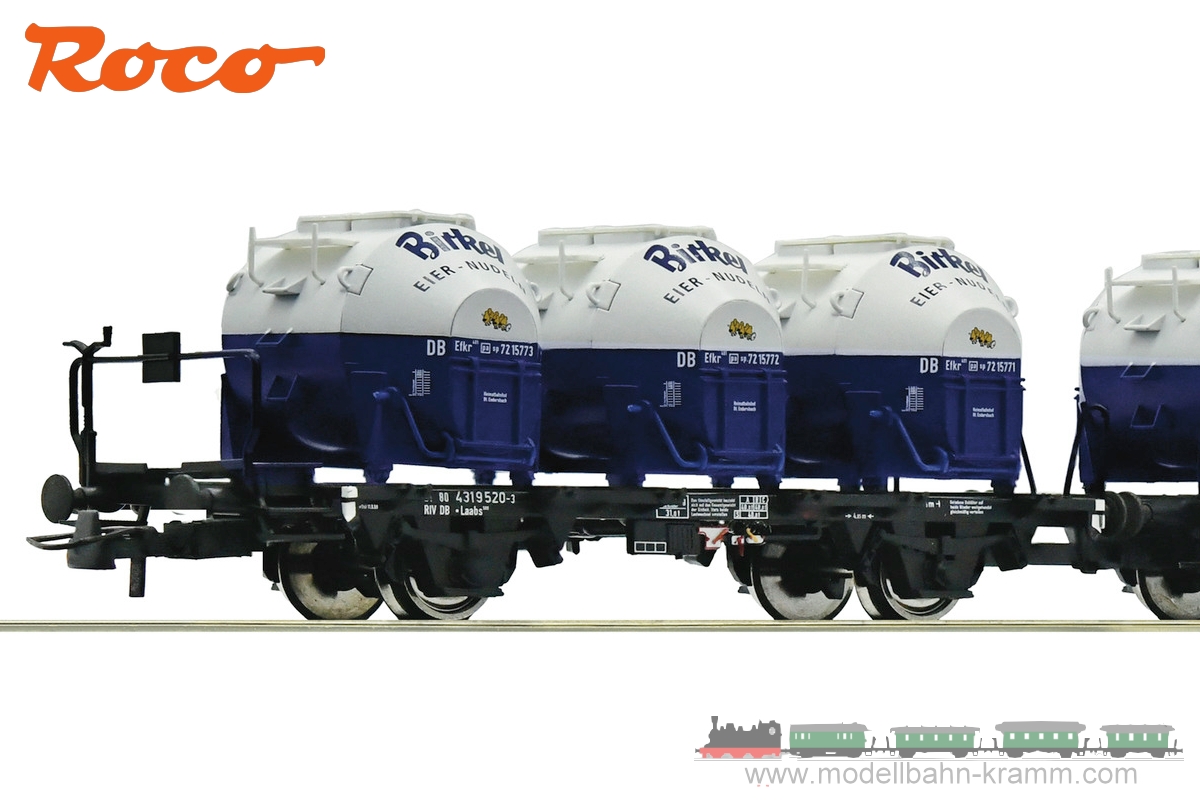 Roco 6600053, EAN 9005033063733: H0 DC Doppeltragwageneinheit, DB IV