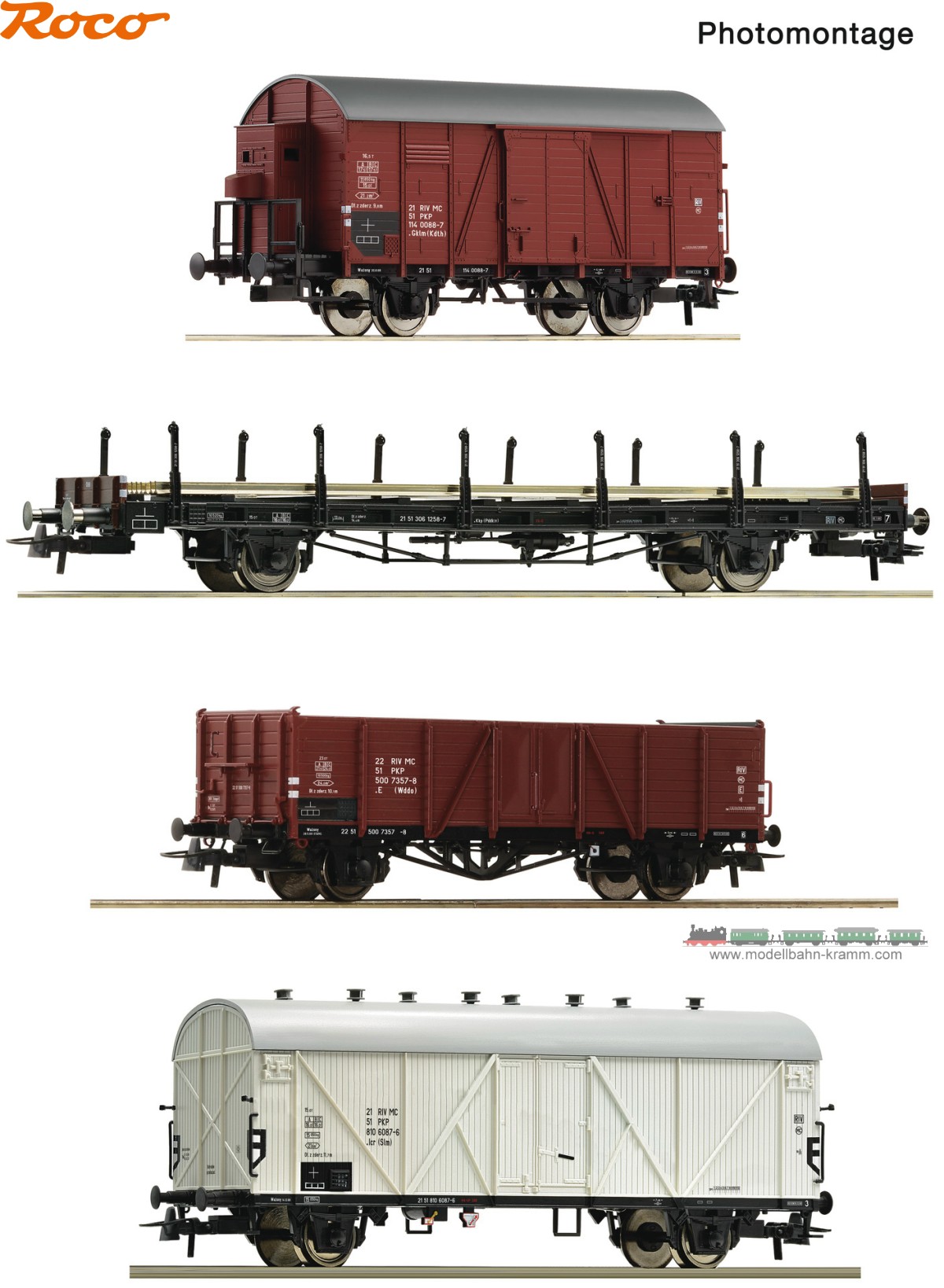 Roco 6600101, EAN 9005033067304: H0 DC 4-tlg. Set: Güterzug, PKP IV