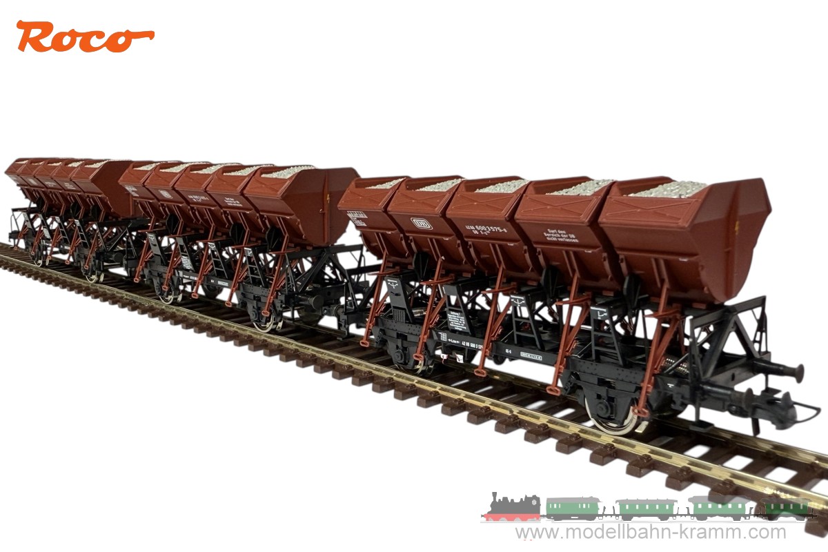 Roco 6600209, EAN 9005033077327: H0 DC 3er Set Muldenkippwagen DB