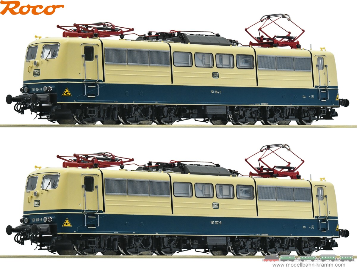 Roco 70407, EAN 9005033704070: H0 DC analog 2-tlg. Set: Elektrolokomotiven 151 094-0 und 151 117-9, DB IV