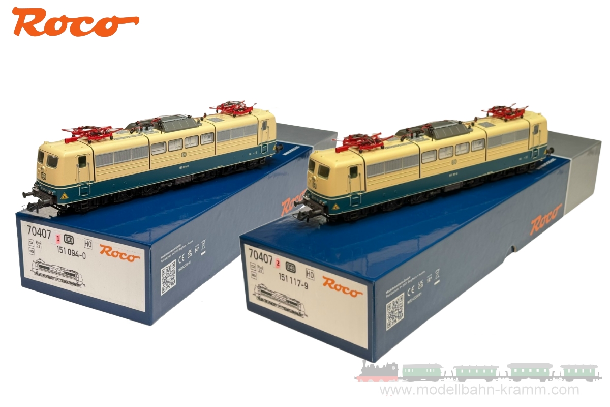 Roco 70407, EAN 9005033704070: H0 DC analog 2-tlg. Set: E-Loks 51 094-0 und 151 117-9, DB IV