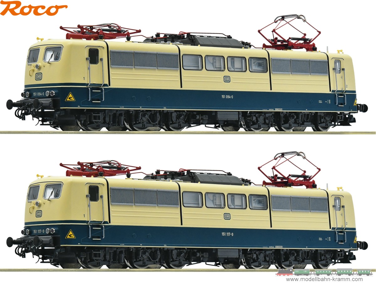 Roco 70408, EAN 9005033704087: H0 DC Sound 2-tlg. Set: Elektrolokomotiven 151 094-0 und 151 117-9, DB IV