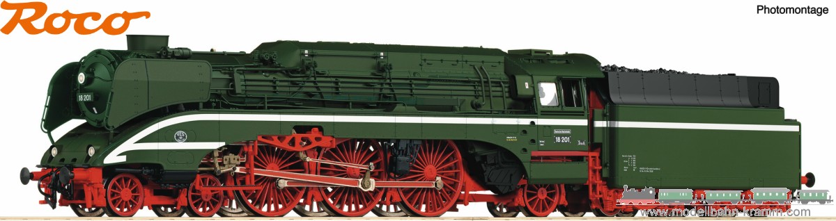 Roco 7100006, EAN 9005033065140: H0 DC analog Dampflok 18 201 mit Kohlefeuerung, DR III