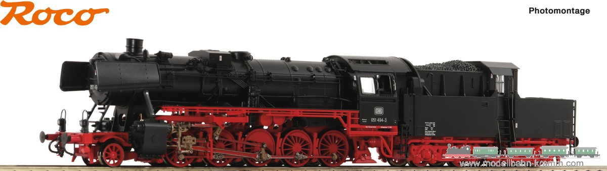 Roco 7100010, EAN 9005033066291: H0 DC analog Dampflokomotive 051 494-3, DB
